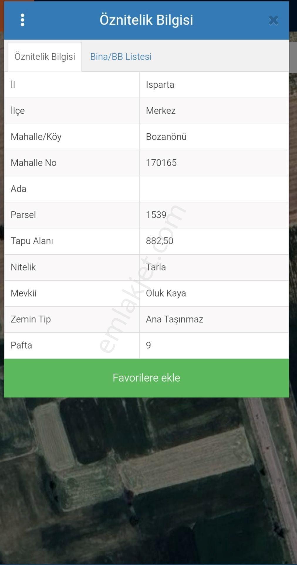 Isparta Merkez Bozanönü 880 M2 Yatırımlık Tarla - Görsel 4