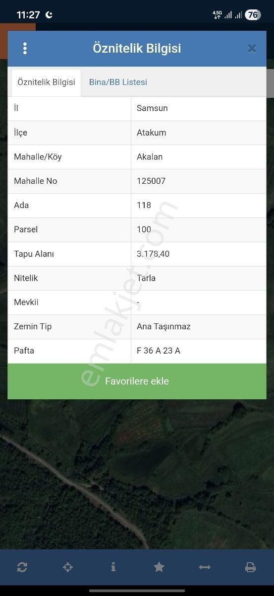 Deka Gayrimenkul'den Atakum Akalan'da Satılık Tarla