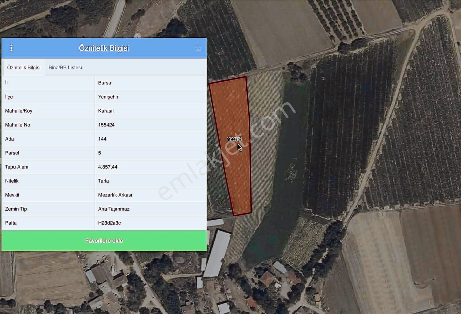 Bursa Yenişehir Karasıl Köy Merkezinde 4857 Metrekare Tarla - Görsel 2