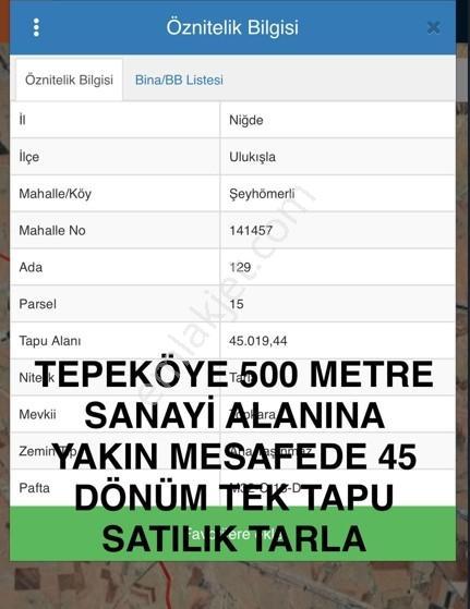 Toros Emlak'tan Ulukışla Şeyhömerli Köyü Satılık 45 Dönüm Tarla - Görsel 3