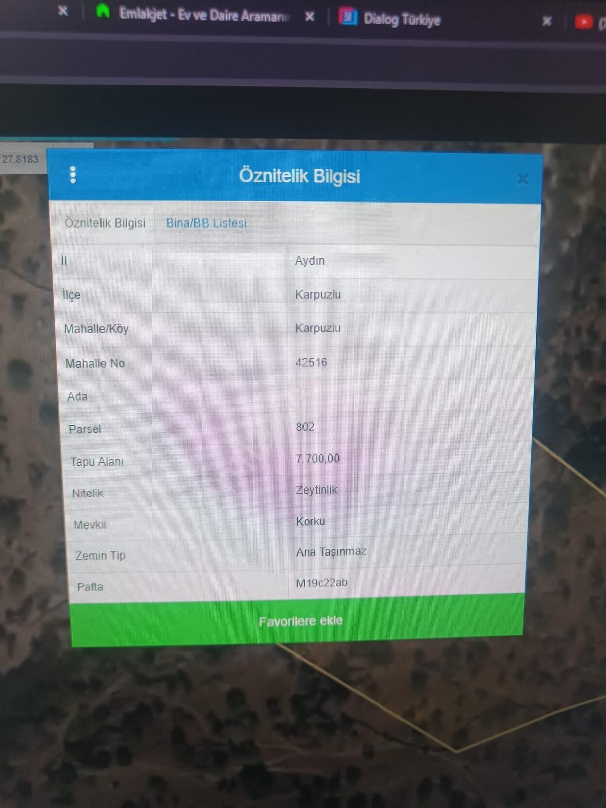 Aydın Karpuzlu'da Satılık Fırsat Zeytinlik