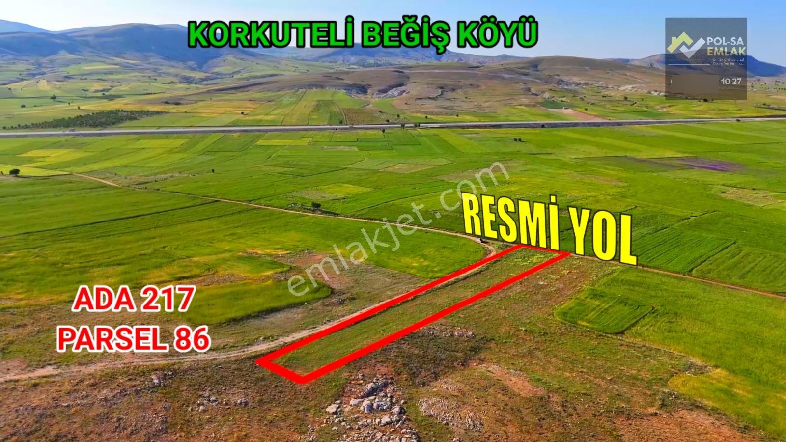 Korkuteli Beğiş De Satılık 2.252m2 Tarla Resmi Yol Var - Görsel 8