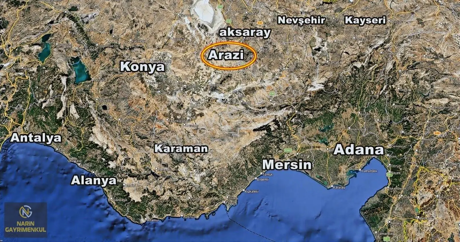 Aksaray Merkez İncesu 44.000m² Resmi Yollu, Güneş Paneli Uyumlu - Görsel 2