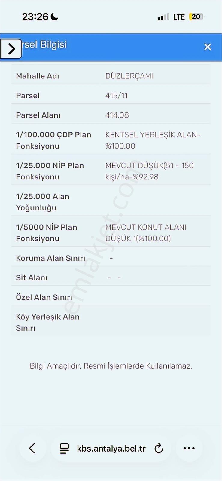 Villa Bölgesi Döşemealtı Düzlerçamında Köşe Parsel - Görsel 6