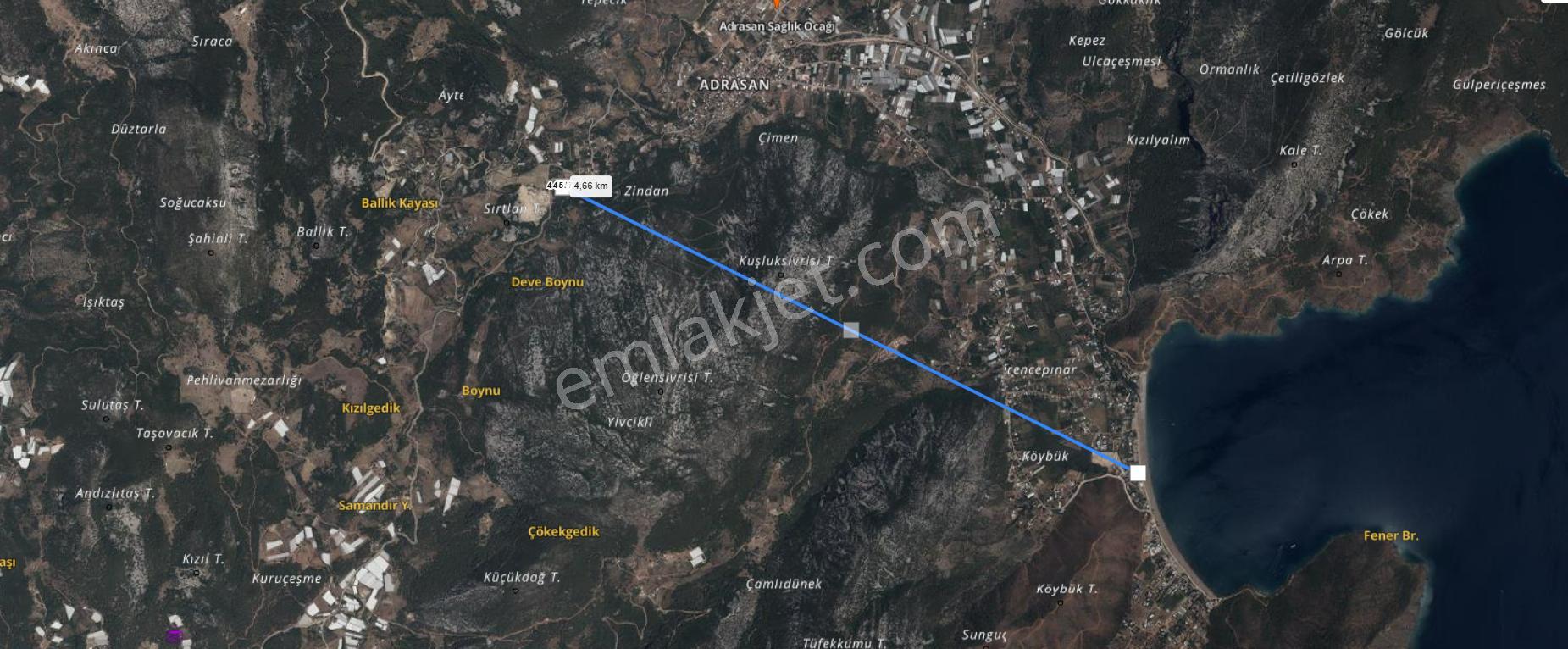 Antalya Kumluca Adrasanda Yola Cepheli 1060 M2 Satılık Arsa - Görsel 6