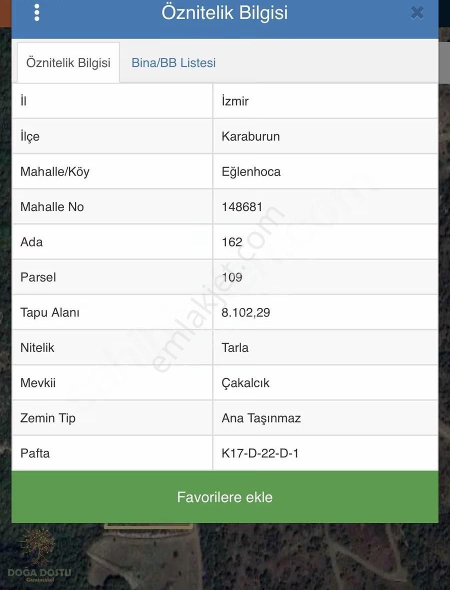 Doğa Dostu'ndan Karaburun Eğlenhoca Gölet Mevki 8102 M2 Tarla - Görsel 3