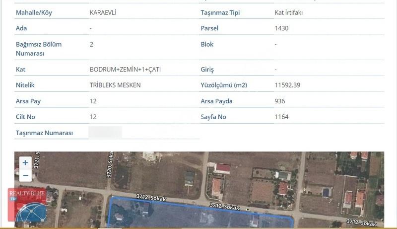 Tekirdağ Karaevli'de Kat İrtifaklı 150m2 Tripleks Villa Arsası - Görsel 4