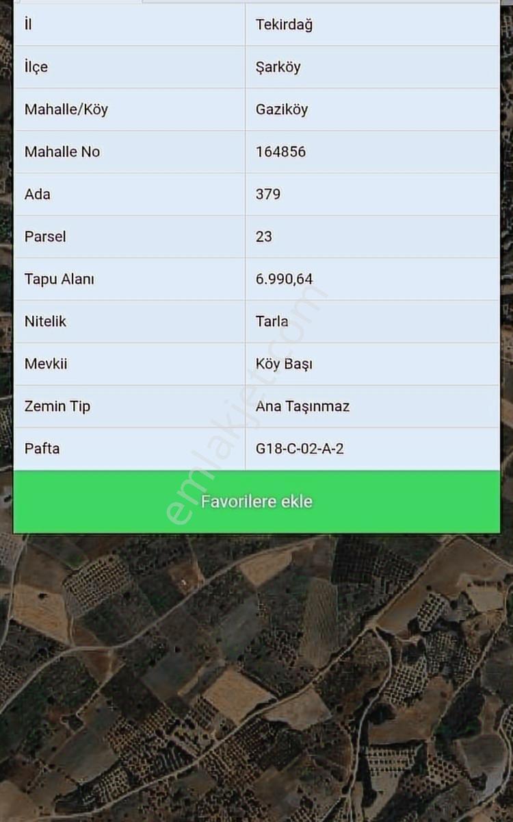 Şarköy Gaziköy Full Deniz Manzaralı İmarda Sorunsuz 1100 M2 - Görsel 3