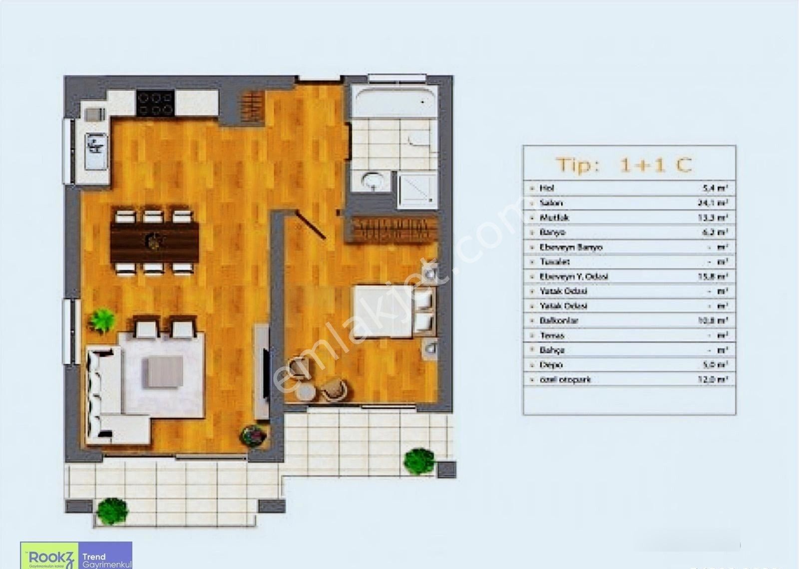 Çekmeköy Grand Slam Sitesinde Emsalsiz C Tipi 1+1 Köşe Daire - Görsel 3