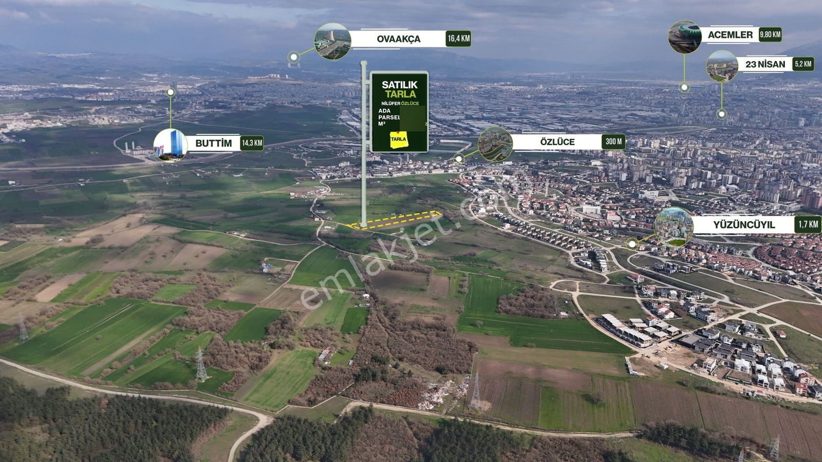 Expert'ten Bursa Nilüfer Özlücede Satılık 9.339 M² Tarla - Görsel 20