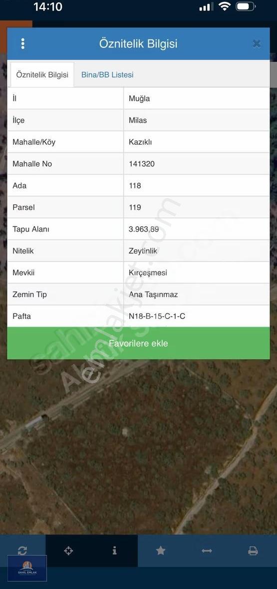 Muğla Milas Kazıklı Koyunda Satılık 4 Dönüm Ana Yol Cepheli