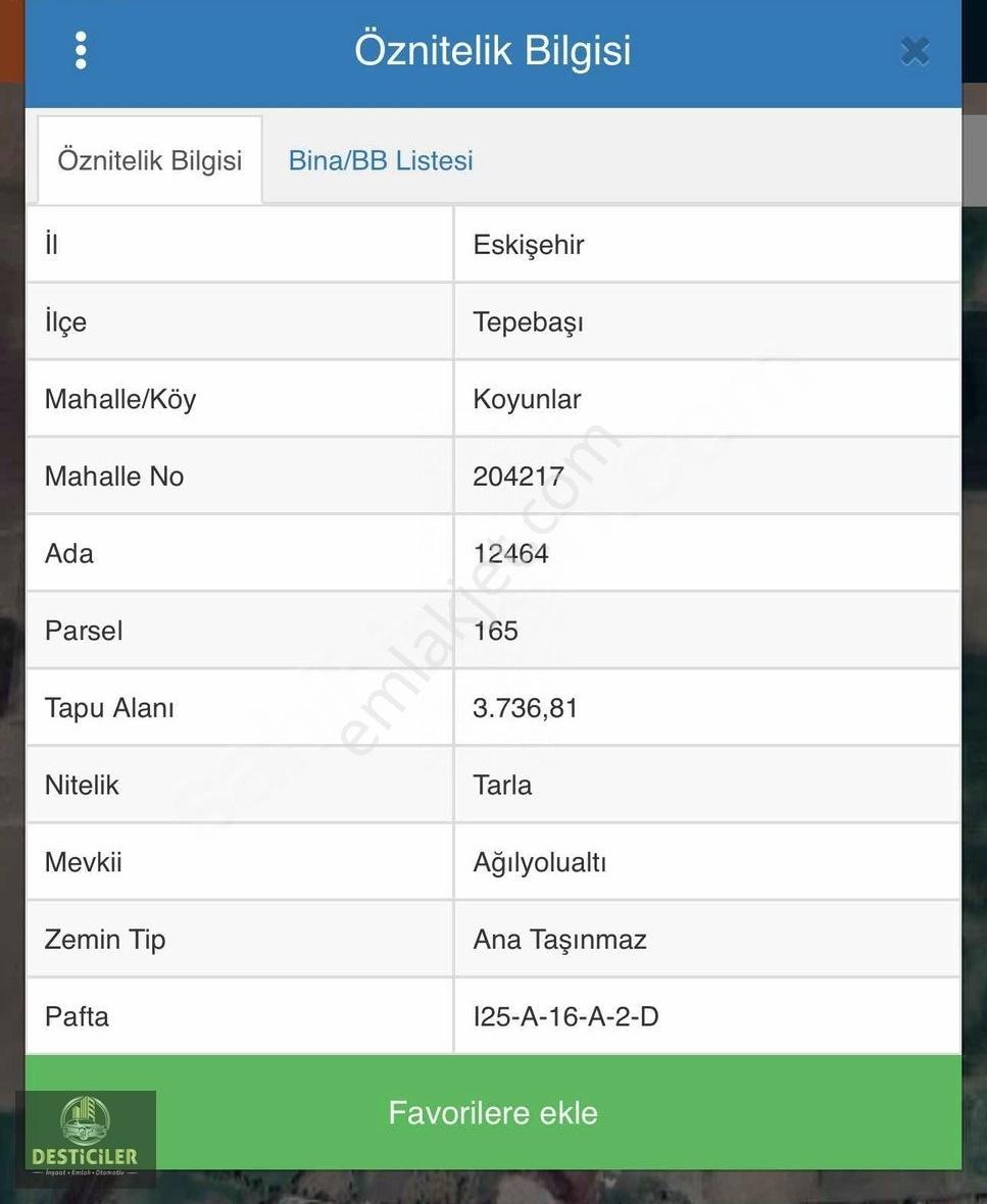 Ck-80 Eskişehir Muttalıpta İmar Planı İçinde 3.736 M² Arazi