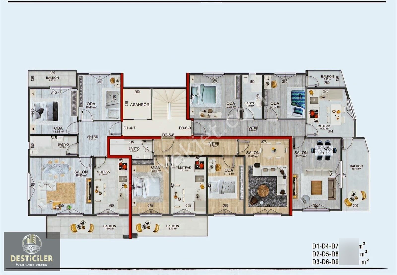 Lt-desticiler Şehir Has. Yakını Özel Garajlı 2+1 Daireler - Görsel 3