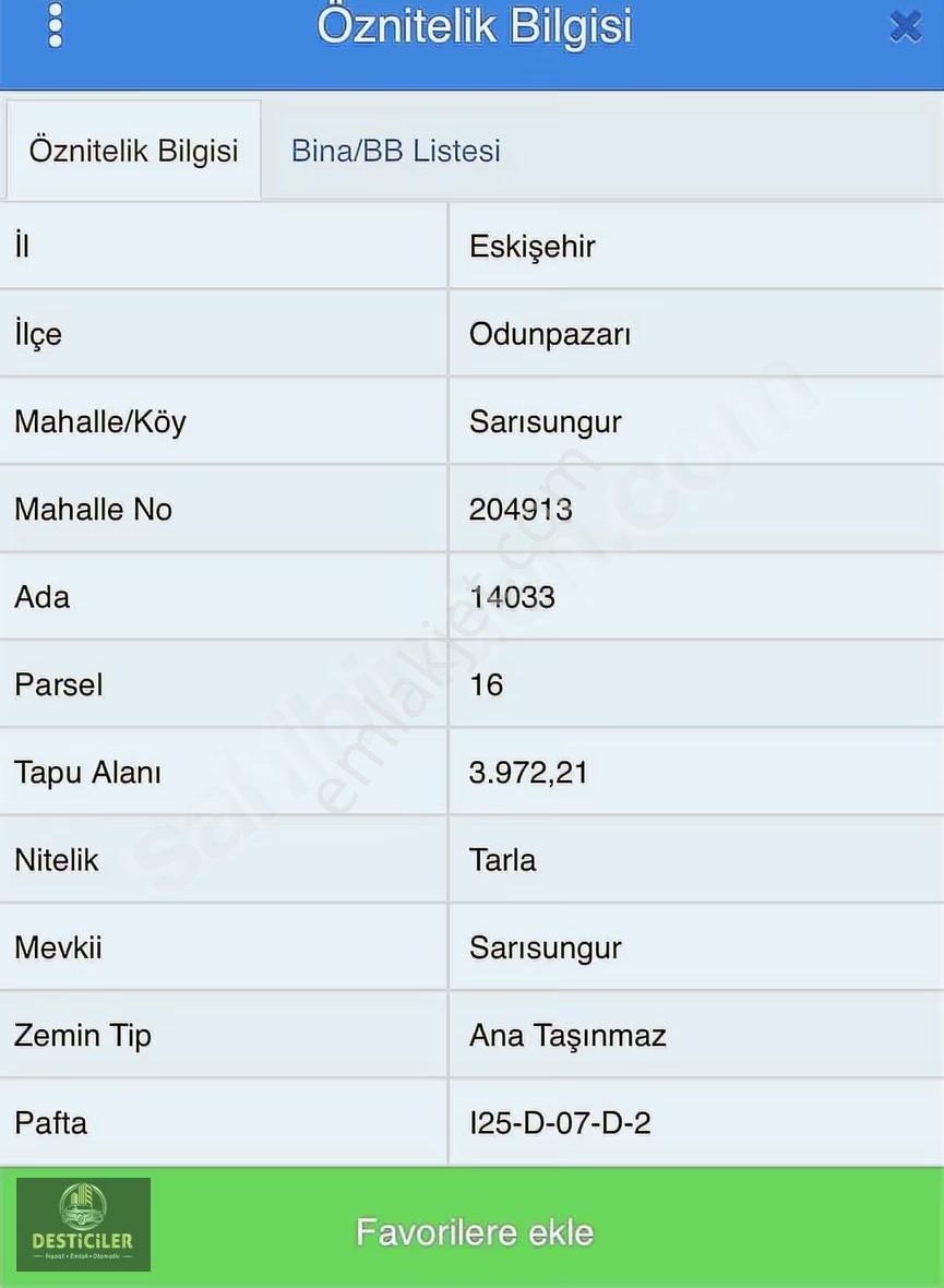 Md-sarısungur'da Satılık Yola Cephe Müstakil Tarla