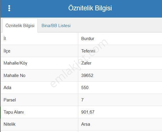Tefenni Merkez Zafer Mah. 901 M² Satılık Arsa - Görsel 3