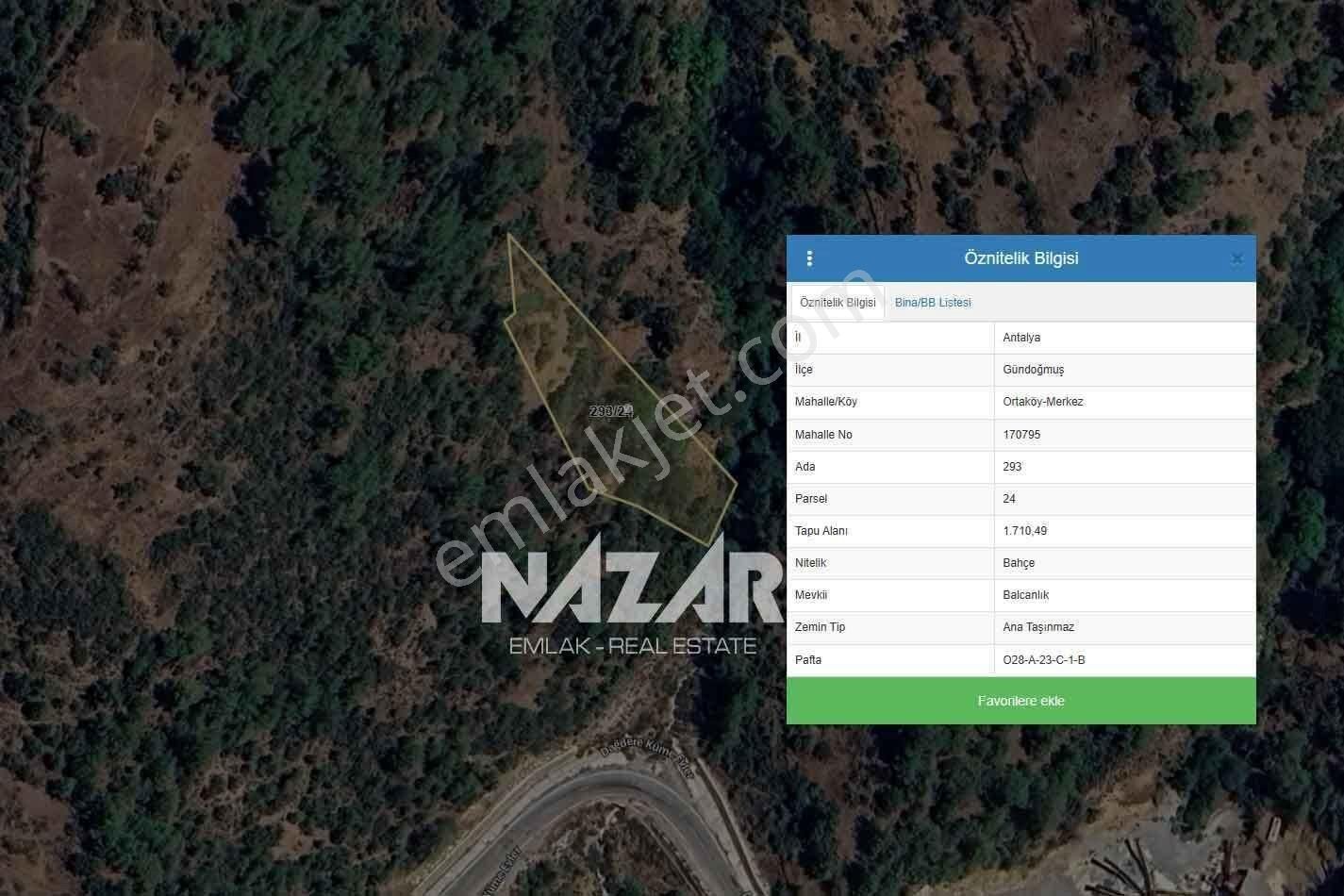 Gündoğmuş Ortaköy’de 1.710 M² Satılık Tarla - Görsel 7