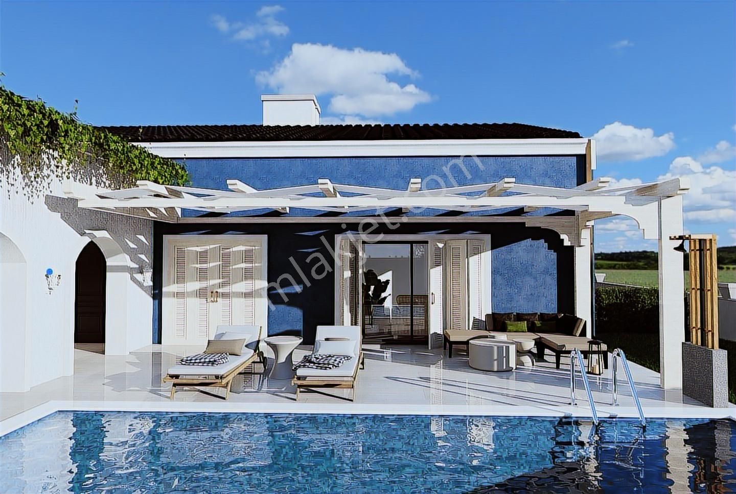 Urla Kuşçular 500 M2 Arsa İçinde Tek Katlı Satılık Lüks Villa - Görsel 23