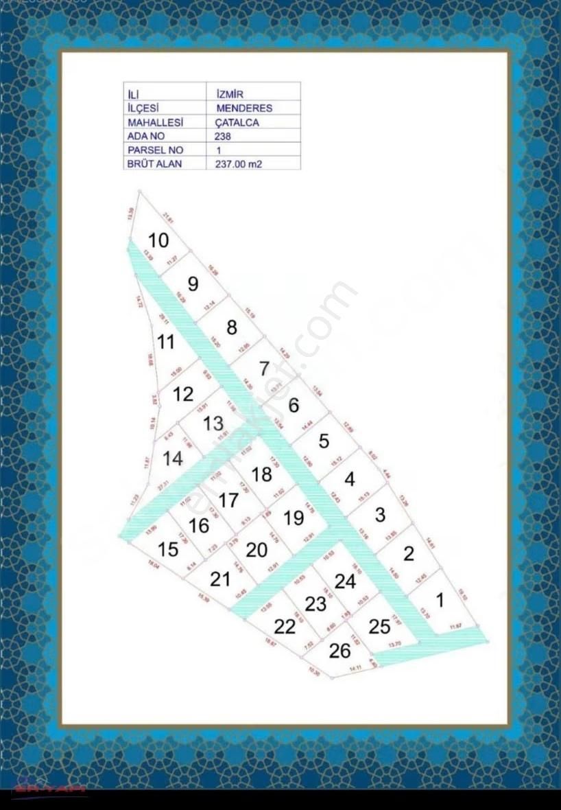 Menderes Çatalca'da Satılık Hisse Tapu Tarla - Görsel 6