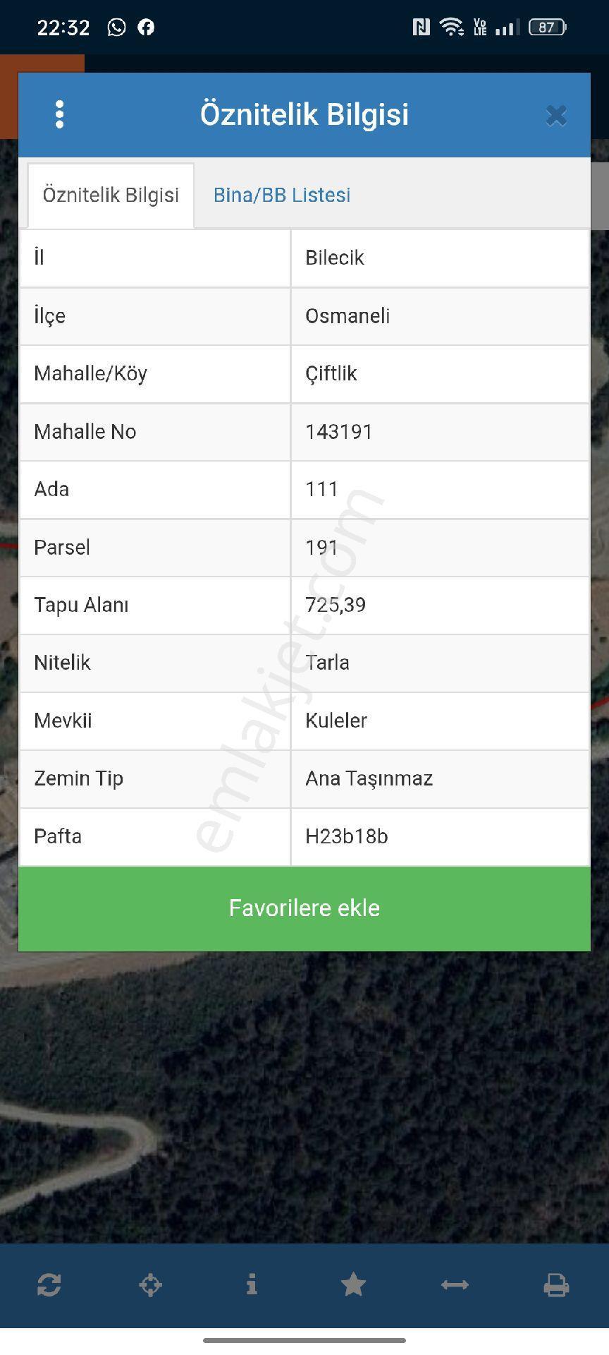 Bilecik Osmaneli Orhaniye Köyü Satılık 725 Mk Tarla Kaçırmayın - Görsel 2