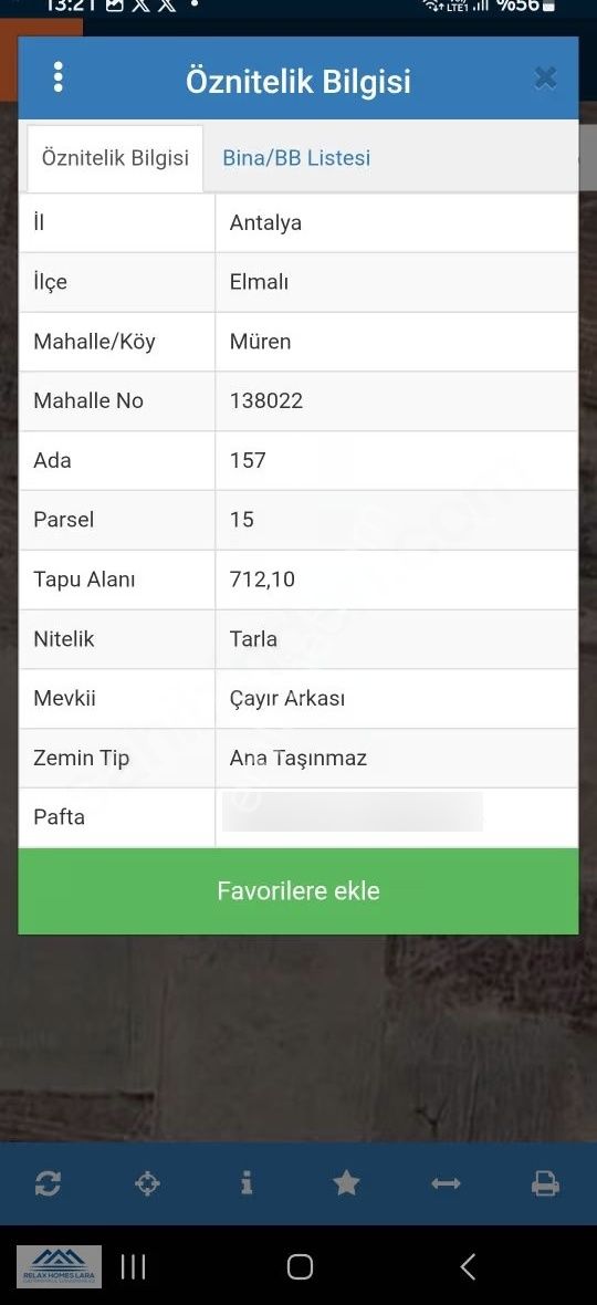 Antalya Elmalı Da Satılık Uygun Fıyatlı 712 Mt Tarla