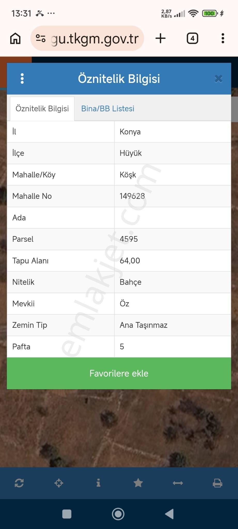 Konya Hüyük Köşk Mah Ana Yola Yakın Satılık Hobi Bahçe Yeri - Görsel 4