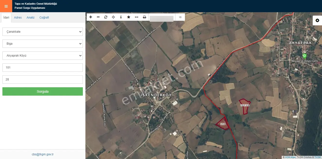 Çanakkale-biga-akyaprak Köyü 4515m2 Müstakil Tapu Tarla - Görsel 3