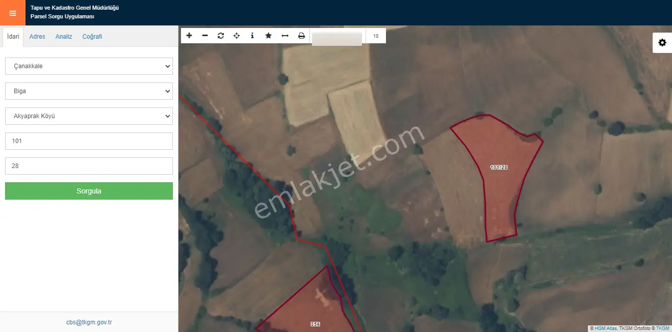 Çanakkale-biga-akyaprak Köyü 4515m2 Müstakil Tapu Tarla - Görsel 2