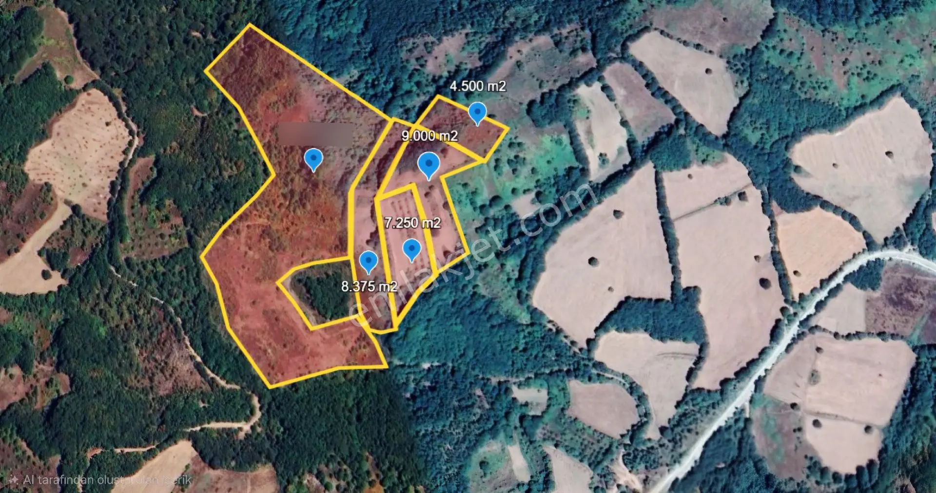 Çanakkale Yenice Taban Köyün'de Satılık 85.250 M² Tarla - Görsel 4