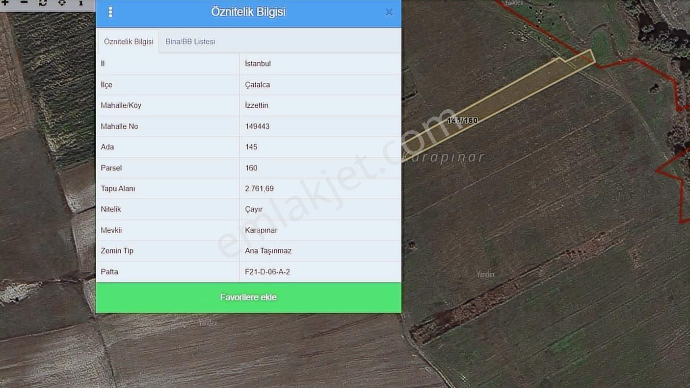 İstanbul Çatalca İzzettinde Kaçırılmayacak Fırsat Tarla! Acil - Görsel 4
