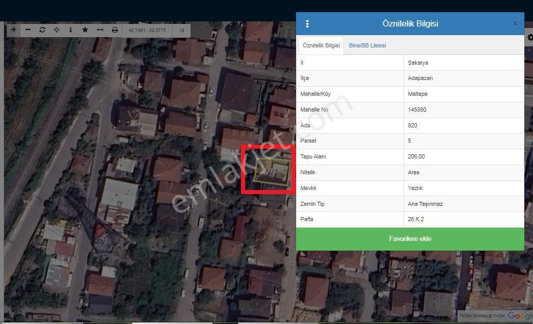 Sakarya Adapazarı Maltepe Mahallesinde Konut İmarlı 206 M2 Arsa - Görsel 11