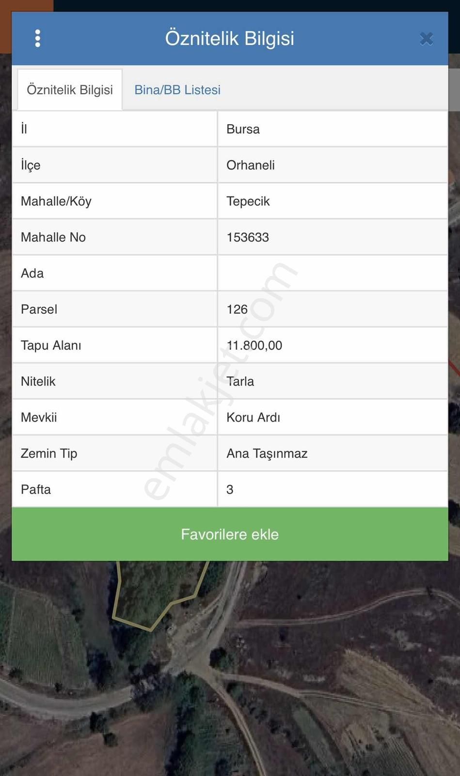 Orhaneli Tepecik Mahallesinde Satılık Tarla