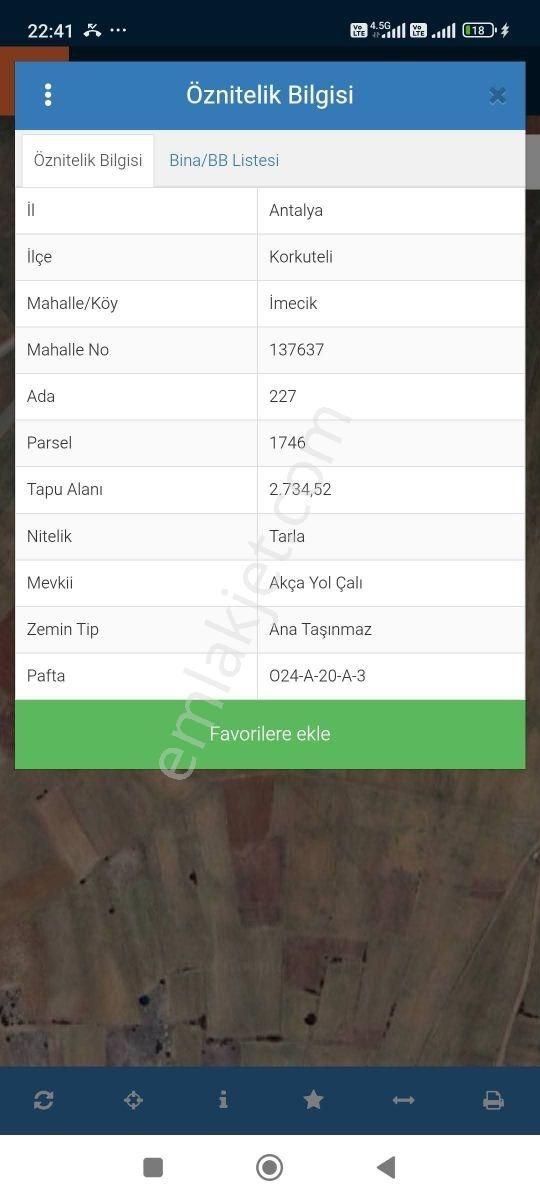 Korkuteli İmecik Köyü Satılık 2.734m2 Tarla - Görsel 4