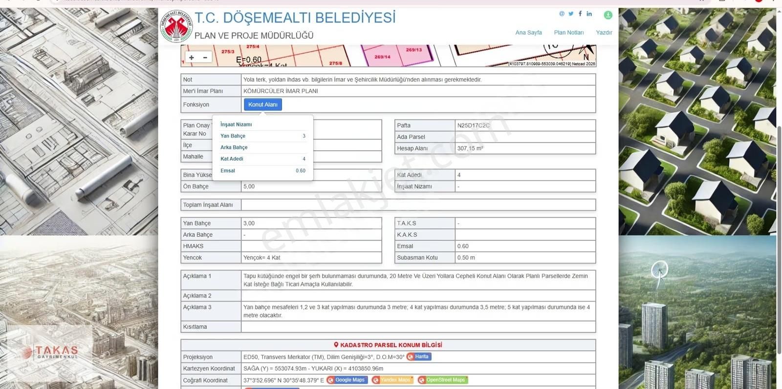 Yunus Emre Caddesi Üzeri 307m² Konut Arsası Satılık - Görsel 3