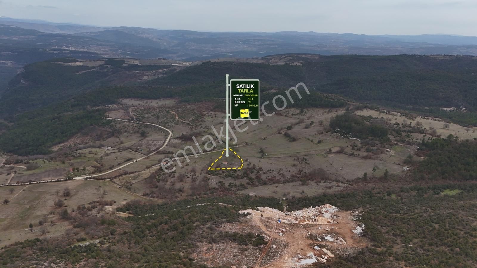 Bursa Orhaneli Ağaçhisarda Doğa İçinde Satılık 6403 M² Tarla - Görsel 6