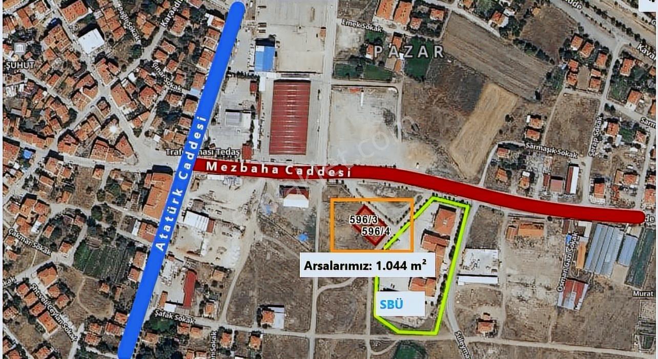 İlbey // Şuhut Mezbaha Caddesi Sbü Önünde 1044 M² Arsa