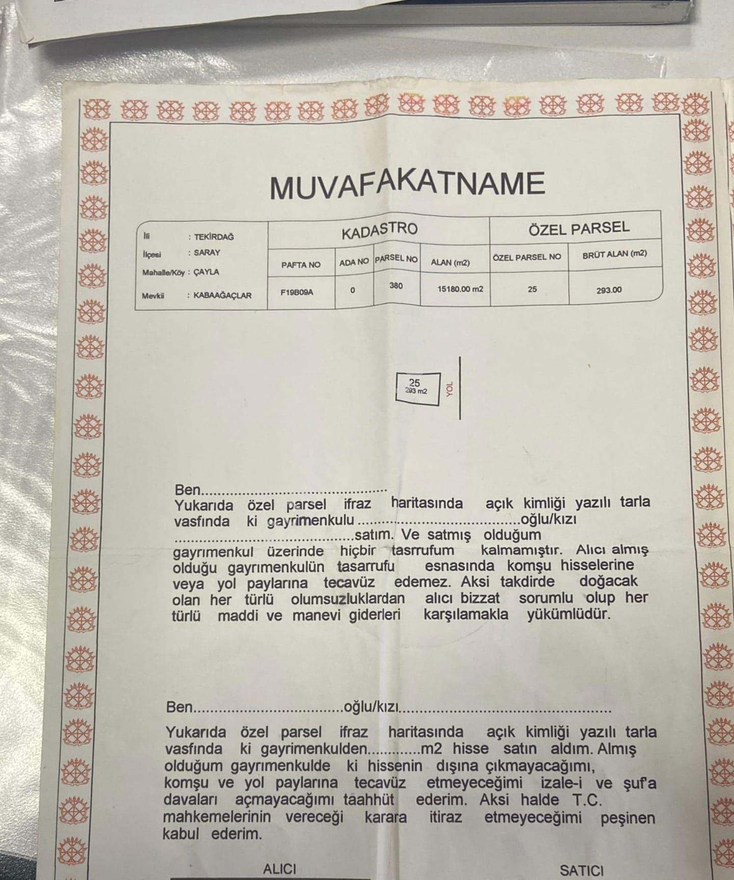 Tekirdağ Saray Çağla Da Çaplı - Muv. 293 M2 - Görsel 2
