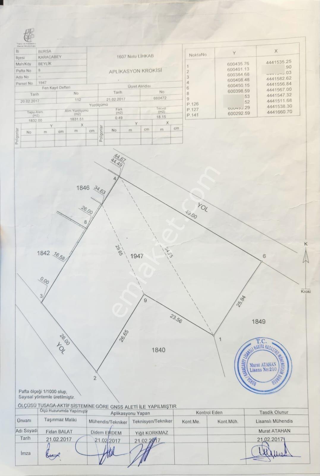 Karacabey Beylik'te 1832 M2 Arsa - Görsel 4