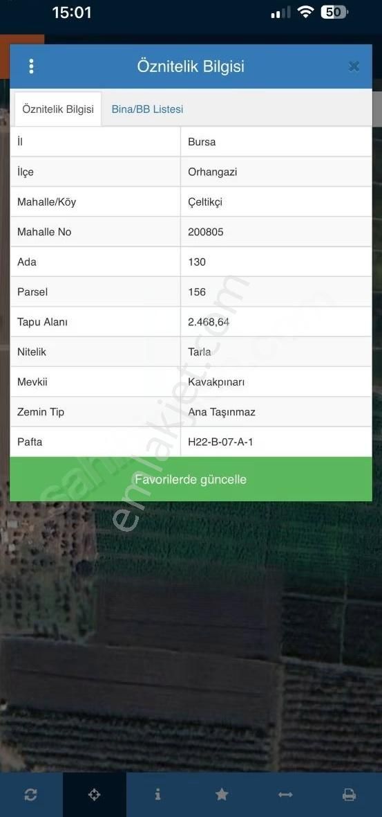 Bursa Emlak Alem-i Çeltikçi Resmi Yolu Olan 2.468m2 Acil Satılık