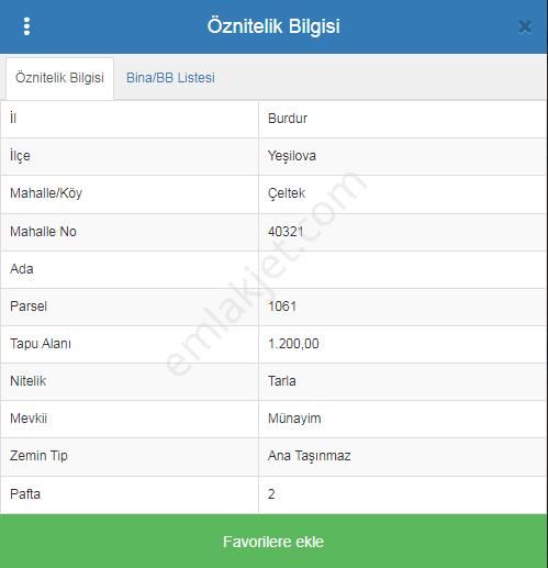 Burdur Yeşilova Çeltek Köyü Münayim Mevki Satılık Fırsat Tarla No.20601​ - Görsel 4