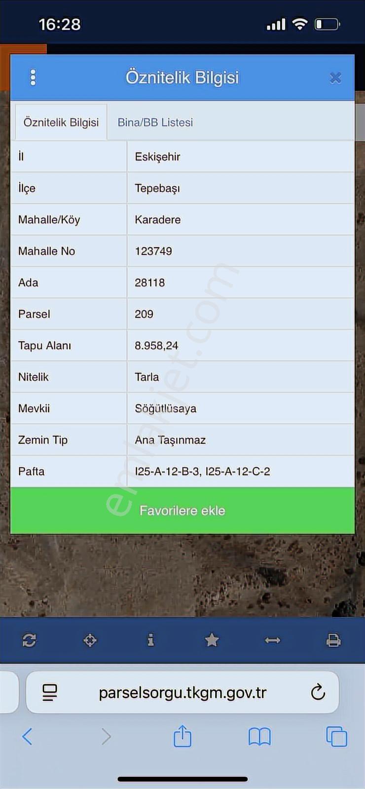 Tepebaşı Karadere Mh. Satılık Yatırımlık Tarla