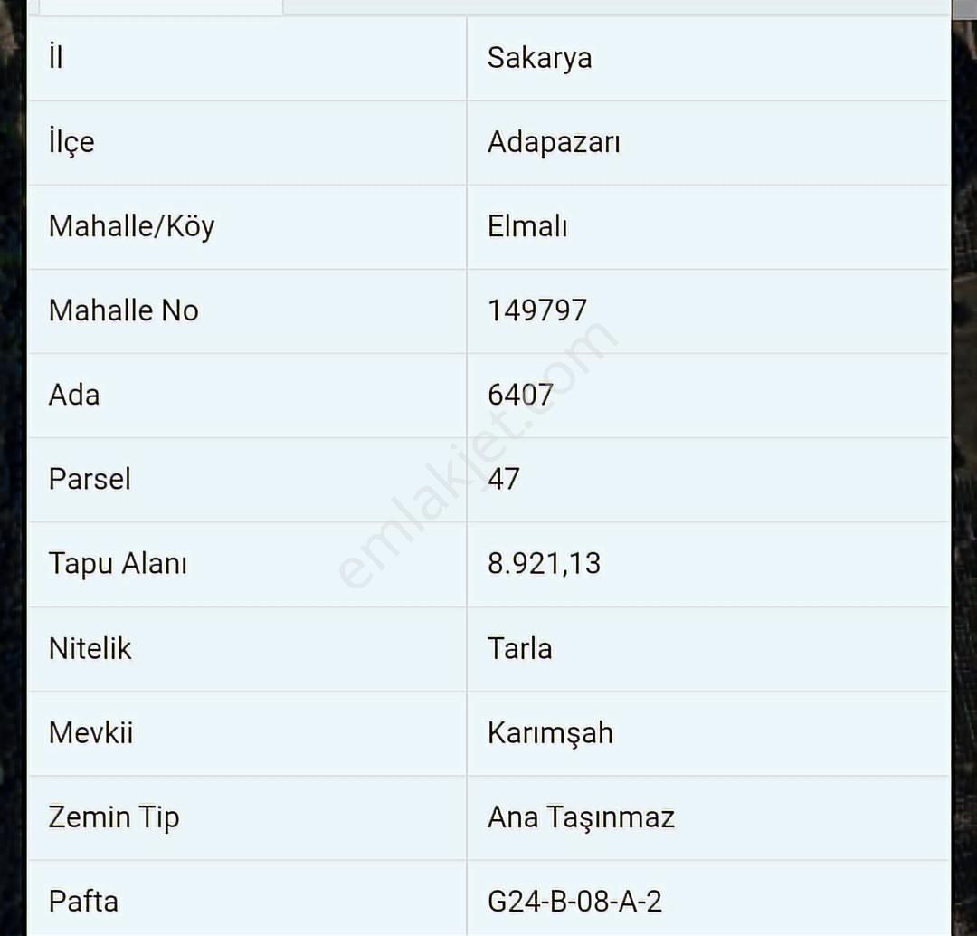 Remax-hür Fatma Yıldız Dan Adapazarı Elmalı Da Satılık Tarla - Görsel 3