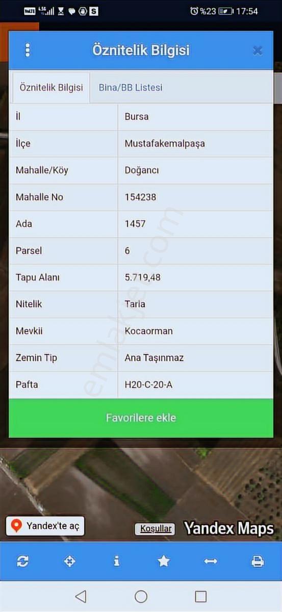 Öztarlacıdan Doğancı Satılık Arazı 5719 M2 - Görsel 6