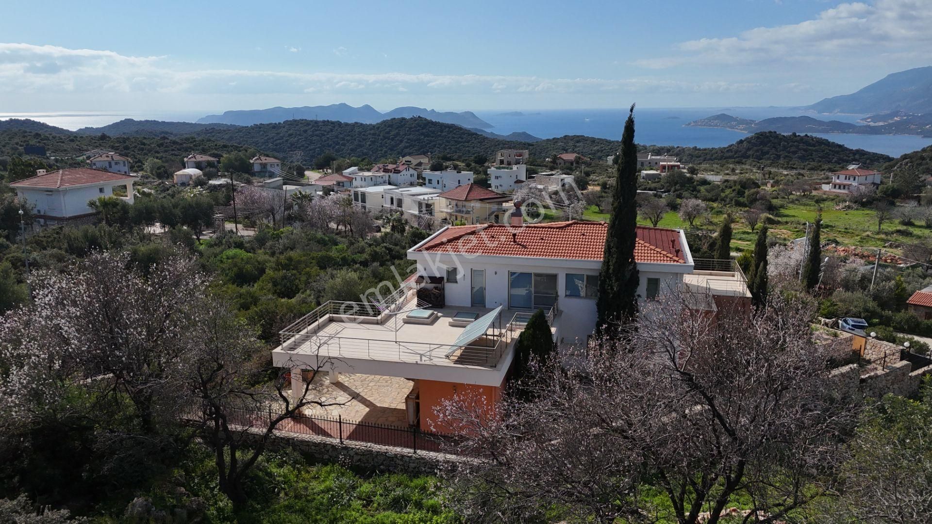 Kaş Bayındır Açık Deniz Ve Meis Adası Manzaralı İskanlı Villa - Görsel 18