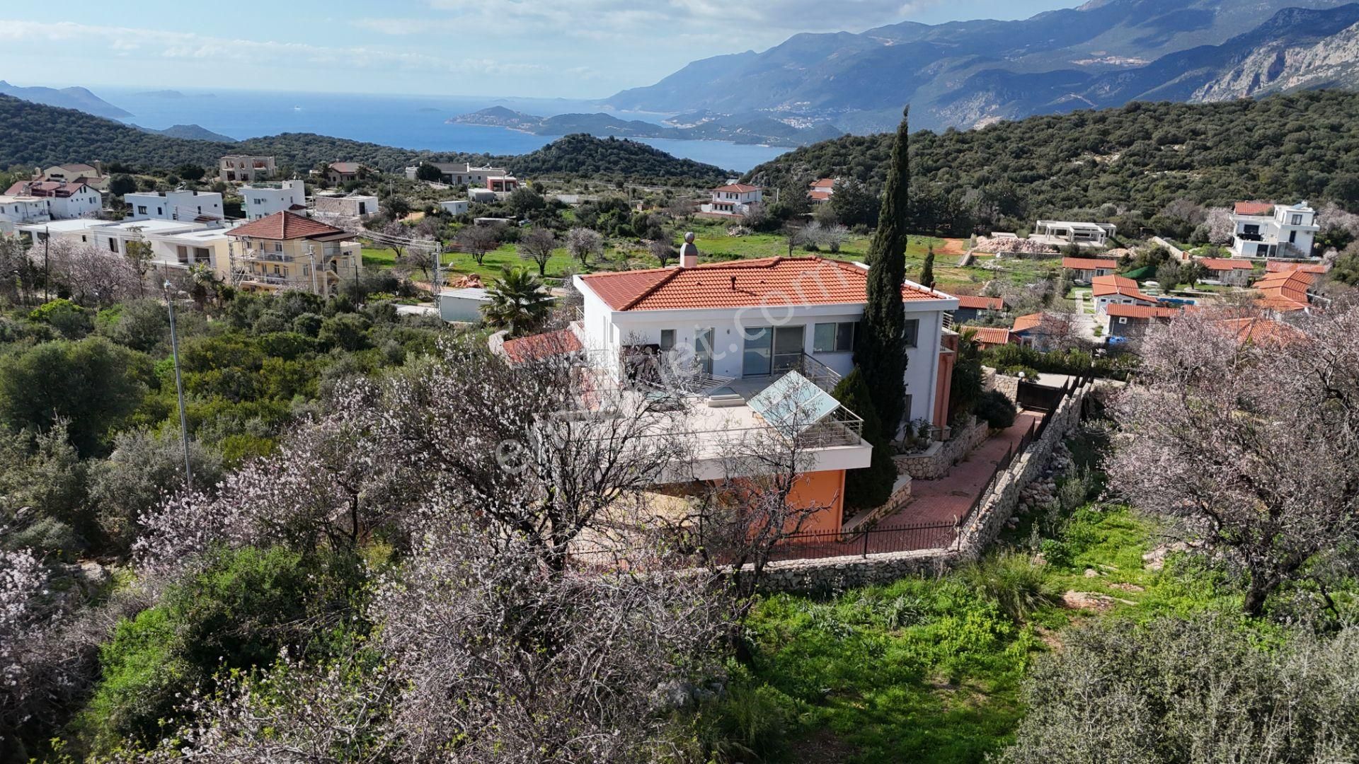 Kaş Bayındır Açık Deniz Ve Meis Adası Manzaralı İskanlı Villa - Görsel 16