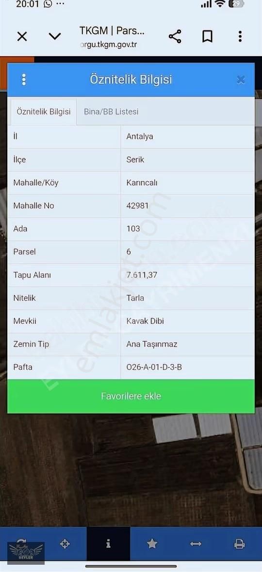 Serik Karıncalı'da 3600 M² Satılık Tarla - Görsel 2