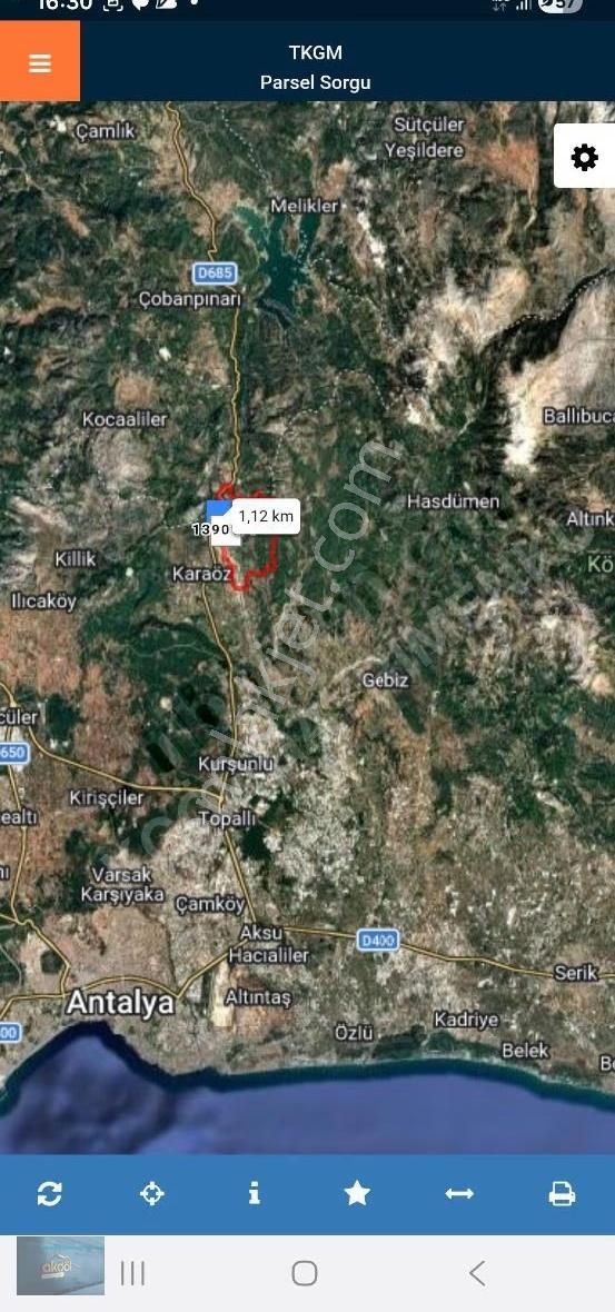 Antalya Aksu Kayadibi 4.263m2 Müstakil Tapulu Parsel - Görsel 2