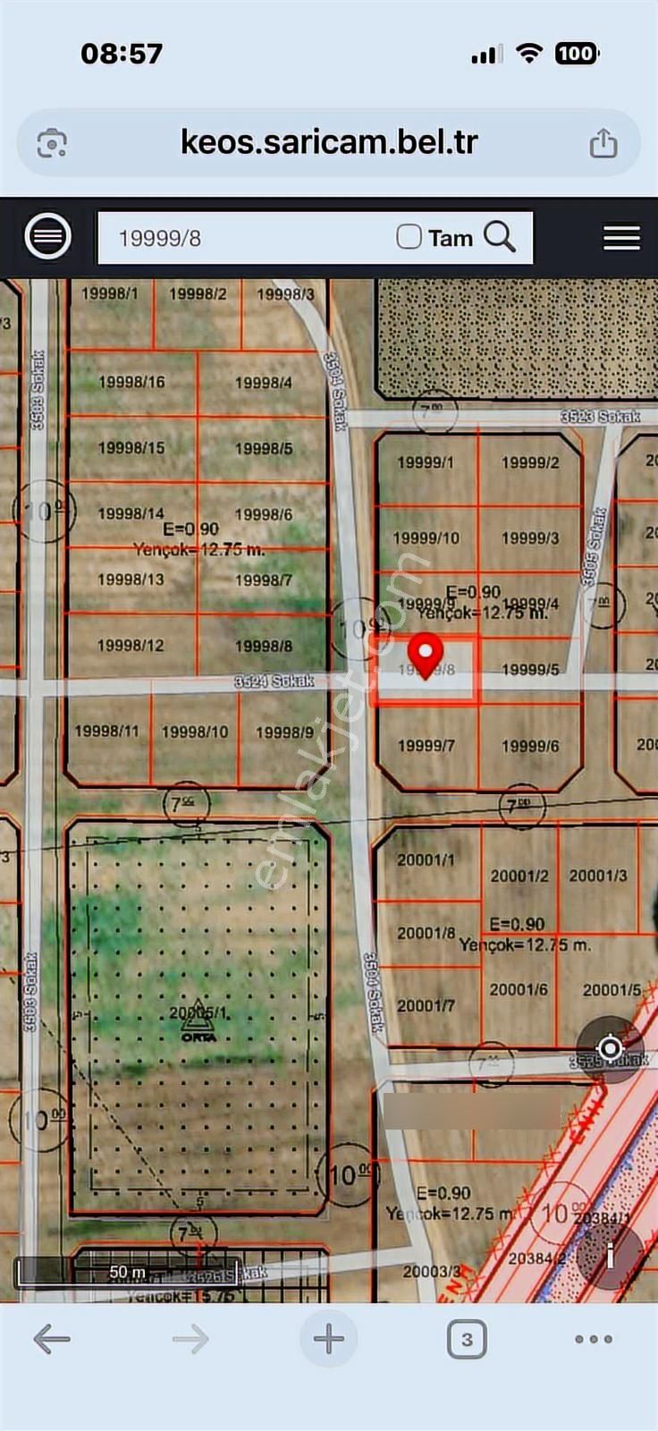 Beyceli Mah Tek Tapu 355m2 Önü 10 Metre Sokak Satılık Arsa