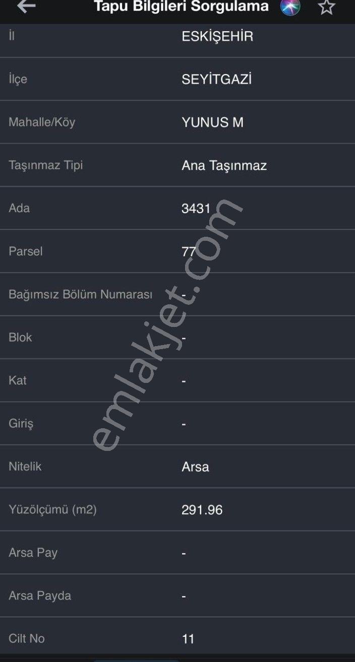 Eskişehir Seyitgazi Yunus Mahallesi İmarlı Takaslı Satılık Arsa - Görsel 2