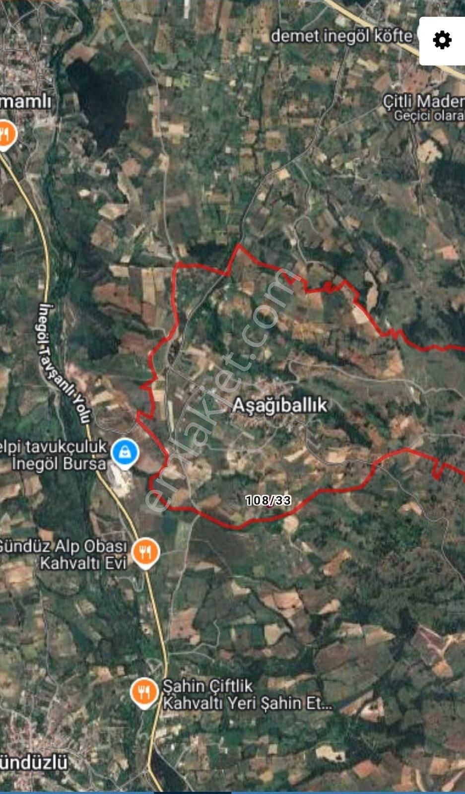 Tırpan'dan İnegöl Aşağıballık Yerleşime Yakın 1200m2 Tarla - Görsel 2