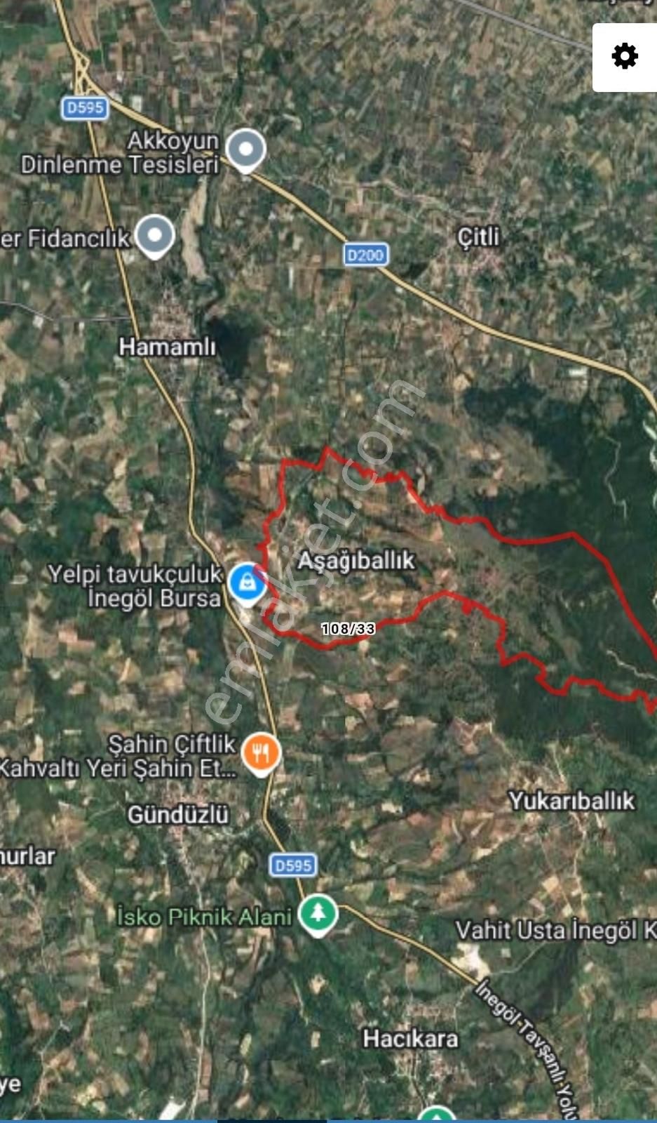 Tırpan'dan İnegöl Aşağıballık Yerleşime Yakın 1200m2 Tarla - Görsel 5
